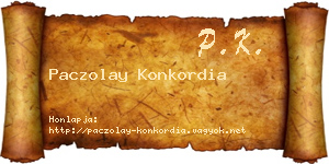 Paczolay Konkordia névjegykártya